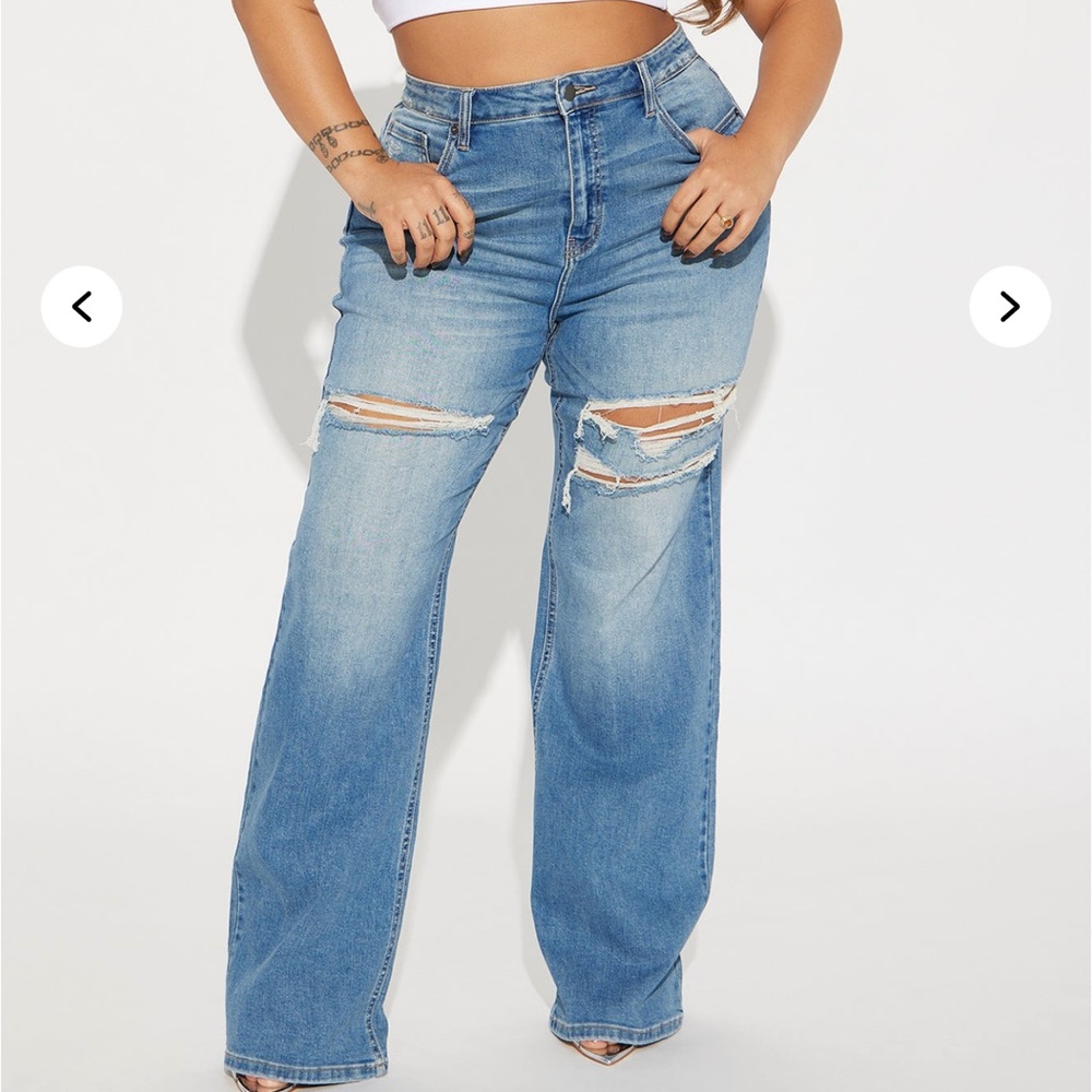 Remi Ripped Stretch Baggy Jeans Fashion Nova